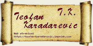 Teofan Karadarević vizit kartica
